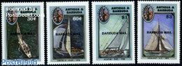 Barbuda 1987 Americas Cup 4v, Mint NH, Sport - Transport - Sailing - Ships And Boats - Sailing
