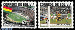 Bolivia 1990 World Cup Football 2v, Mint NH, Sport - Football - Bolivie