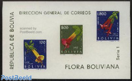 Bolivia 1962 Flowers S/s, Mint NH, Nature - Flowers & Plants - Bolivië