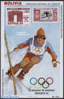 Bolivia 1984 Olympic Winter Games S/s, Mint NH, Sport - Olympic Winter Games - Skiing - Stamps On Stamps - Sci