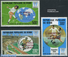 Benin 1978 Football Winners 3v, Mint NH, Sport - Football - Sport (other And Mixed) - Nuevos
