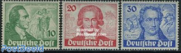 Germany, Berlin 1949 Johann Wolfgang Goethe 3v, Mint NH, Science - Chemistry & Chemists - Art - Authors - Unused Stamps