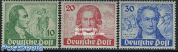 Germany, Berlin 1949 Johann Wolfgang Goethe 3v, Mint NH, Science - Chemistry & Chemists - Art - Authors - Ongebruikt