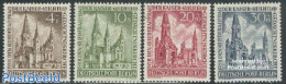 Germany, Berlin 1953 Gedachtniskirche 4v, Mint NH, Religion - Churches, Temples, Mosques, Synagogues - Nuevos