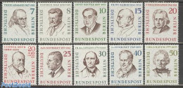 Germany, Berlin 1957 Famous Persons 10v, Mint NH, History - Performance Art - Religion - Science - Various - Nobel Pri.. - Nuovi