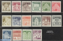 Germany, Berlin 1966 Definitives 16v, Mint NH, Art - Architecture - Castles & Fortifications - Unused Stamps