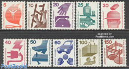 Germany, Berlin 1971 Definitives, Prevention 10v, Mint NH, Transport - Automobiles - Fire Fighters & Prevention - Traf.. - Unused Stamps