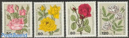 Germany, Berlin 1982 Roses 4v, Mint NH, Nature - Flowers & Plants - Roses - Neufs