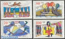 Germany, Berlin 1989 Youth, Circus 4v, Mint NH, Nature - Performance Art - Animals (others & Mixed) - Cat Family - Sea.. - Unused Stamps