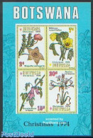 Botswana 1974 Christmas, Flowers S/s, Mint NH, Nature - Religion - Flowers & Plants - Christmas - Noël