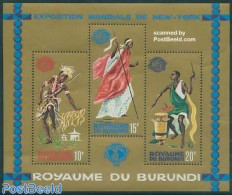 Burundi 1964 Expo New York S/s, Mint NH, Performance Art - Various - Dance & Ballet - Music - Costumes - Folklore - Baile