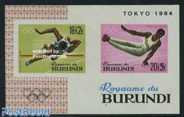 Burundi 1964 Tokyo Olympic Games S/s Imperforated, Mint NH, Sport - Athletics - Gymnastics - Olympic Games - Atletismo