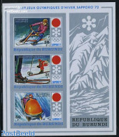 Burundi 1972 Olympic Winter Games S/s Imperforated, Mint NH, Sport - (Bob) Sleigh Sports - Olympic Winter Games - Skiing - Inverno