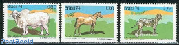 Brazil 1974 Domestic Animals 3v, Mint NH, Nature - Animals (others & Mixed) - Cattle - Dogs - Horses - Neufs