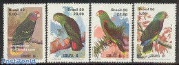 Brazil 1980 Lubrapex, Parrots 4v, Mint NH, Nature - Birds - Parrots - Nuevos