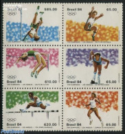 Brazil 1984 Olympic Games 6v [++], Mint NH, Sport - Athletics - Olympic Games - Nuevos