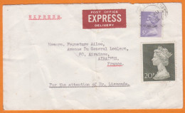 G.B. Lettre EXPRESS De  LONDON   1972 Avec 2 Timbres De Elizabeth II   5p + 20p  Pour 80 AIRAINES Et  6 Cachets Au Verso - Lettres & Documents