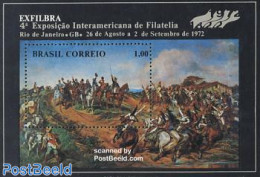 Brazil 1972 Exfilbra S/s, Mint NH, History - Nature - Militarism - Horses - Philately - Unused Stamps