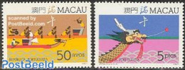 Macao 1987 Dragon Boat Festival 2v, Mint NH, Transport - Various - Ships And Boats - Folklore - Nuevos