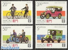 Macao 1988 Transports 4v, Mint NH, Sport - Transport - Cycling - Automobiles - Motorcycles - Ungebraucht