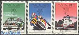 Macao 1988 Grand Prix 3v, Mint NH, Sport - Transport - Autosports - Sport (other And Mixed) - Automobiles - Motorcycles - Ongebruikt