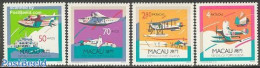 Macao 1989 Hydroplanes 4v, Mint NH, Transport - Various - Aircraft & Aviation - Lighthouses & Safety At Sea - Ongebruikt