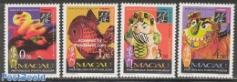Macao 1996 Tradional Toys 4v, Mint NH, Nature - Various - Fish - Toys & Children's Games - Nuevos