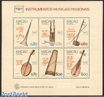 Macao 1986 Ameripex, Music Instruments S/s, Mint NH, Performance Art - Music - Musical Instruments - Nuovi