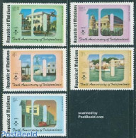 Maldives 1975 10 Years Independence 5v, Mint NH, Transport - Automobiles - Ships And Boats - Voitures