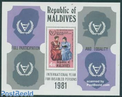 Maldives 1981 Int. Year Of Disabled People S/s, Mint NH, Health - Disabled Persons - Int. Year Of Disabled People 1981 - Behinderungen