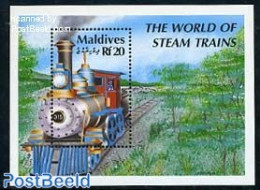 Maldives 1990 Steam Locomotive S/s, American Standard 315, Mint NH, Transport - Railways - Eisenbahnen