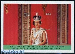 Maldives 1997 Golden Wedding S/s Imperforated, Mint NH, History - Kings & Queens (Royalty) - Case Reali