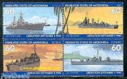 Micronesia 1995 End Of World War II 4v [+], Mint NH, History - Transport - World War II - Ships And Boats - WW2