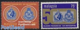 Malaysia 1973 Interpol 2v, Mint NH, Various - Police - Police - Gendarmerie