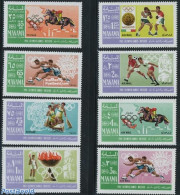 Manama 1967 Olympic Games Mexico 8v, Mint NH, Nature - Sport - Horses - Athletics - Boxing - Football - Kayaks & Rowin.. - Athletics