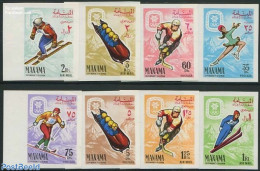 Manama 1967 Olympic Winter Games 8v Imperforated, Mint NH, Sport - (Bob) Sleigh Sports - Ice Hockey - Olympic Winter G.. - Inverno