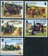 Isle Of Man 1995 Steamrollers 5v, Mint NH, Transport - Automobiles - Cars