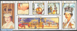 Isle Of Man 2003 Golden Jubilee 6v, Mint NH, History - Nature - Transport - Kings & Queens (Royalty) - Horses - Coaches - Koniklijke Families