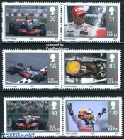 Isle Of Man 2009 Lewis Hamilton 6v (3x[:]), Mint NH, Sport - Transport - Autosports - Sport (other And Mixed) - Automo.. - Cars