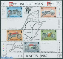 Isle Of Man 1987 Tourist Trophy S/s, Mint NH, Transport - Various - Motorcycles - Maps - Motorbikes