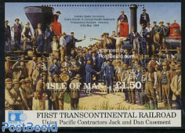 Isle Of Man 1992 Trans Continental Railway S/s, Mint NH, Transport - Railways - Eisenbahnen