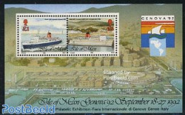 Isle Of Man 1992 Genova 92 S/s, Mint NH, Transport - Ships And Boats - Boten