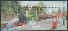 Isle Of Man 1998 125 Years Railways S/s, Mint NH, Transport - Mail Boxes - Railways - Post