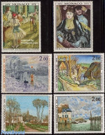 Monaco 1974 Impressionism 6v, Mint NH, Nature - Performance Art - Transport - Trees & Forests - Dance & Ballet - Ships.. - Unused Stamps