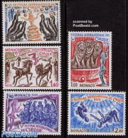 Monaco 1978 Circus Festival 5v, Mint NH, Nature - Performance Art - Cat Family - Horses - Sea Mammals - Circus - Unused Stamps