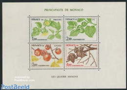 Monaco 1981 Four Seasons S/s, Mint NH, Nature - Flowers & Plants - Fruit - Trees & Forests - Nuevos