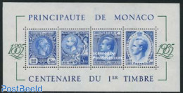 Monaco 1985 Stamp Centenary S/s, Mint NH, 100 Years Stamps - Stamps On Stamps - Neufs