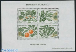 Monaco 1991 Four Seasons S/s, Mint NH, Nature - Flowers & Plants - Nuevos