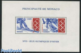 Monaco 1994 Olympic Winter Games S/s, Mint NH, Sport - (Bob) Sleigh Sports - Olympic Winter Games - Skiing - Unused Stamps