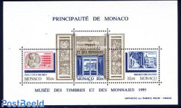 Monaco 1995 Stamp & Coin Museum S/s, Mint NH, Various - Stamps On Stamps - Money On Stamps - Art - Museums - Neufs